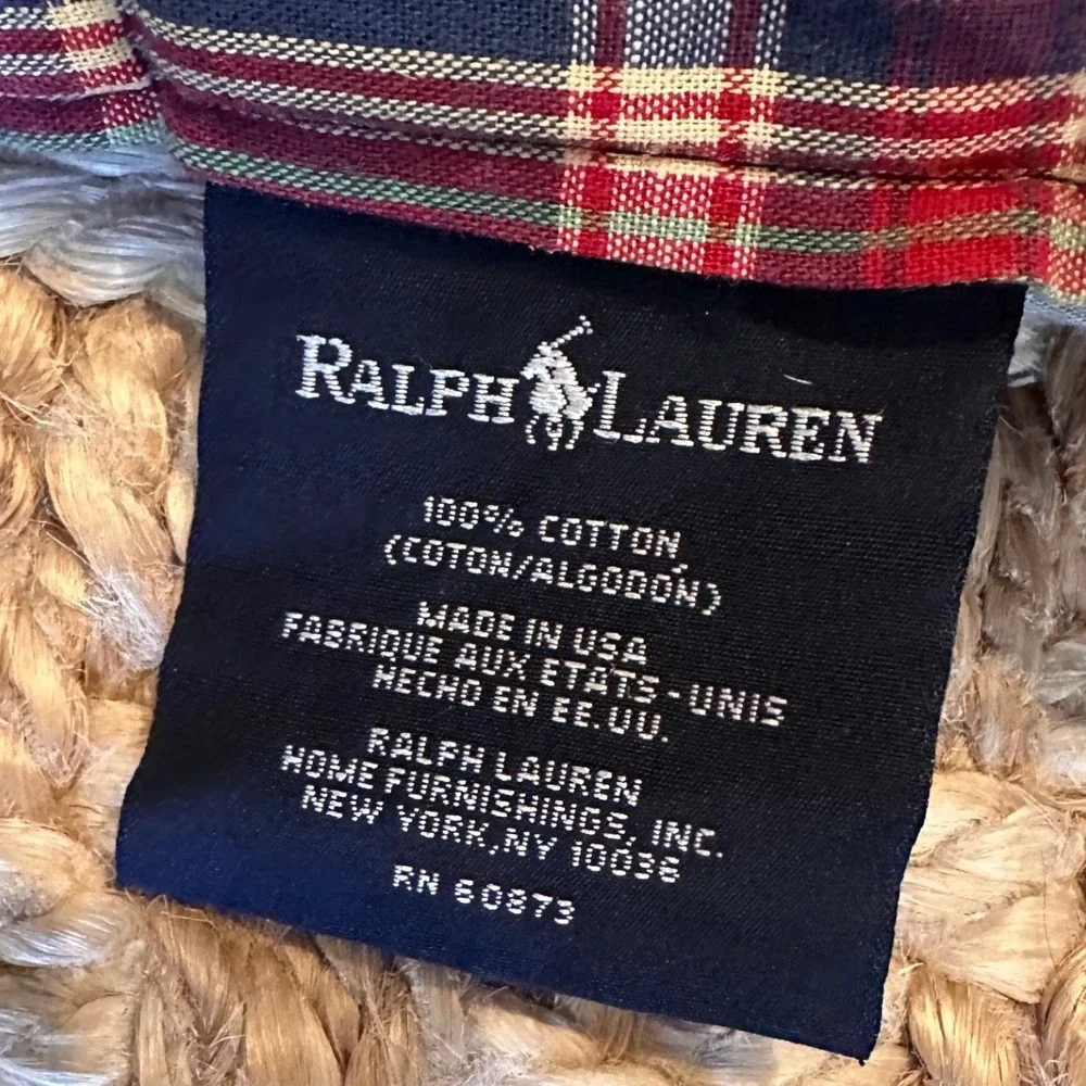 Ralph Lauren Twin Comforter Set 2 Twin Multi Plaid Cotton Good USA Made Bedding